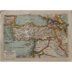 Mappa di Turchia, Palestina, Siria, Iraq e Transgiordania. 1939