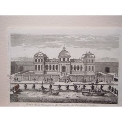 Veue de la Menagerie de Versailles des Desseins von Sr. Marot. Pierre Aveline der Ältere. Paris, 1656-1722.