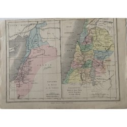 Carte de la Palestine et du royaume de David et Salomon. Vers 1900.