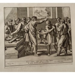 Raphael Bibel - Samuel salbt David - 1674 Gravur