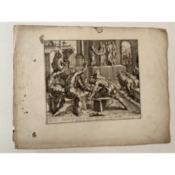 Bibbia. Praecepit Rex Solomon ut Tollerent grande lapides.... inciso da Petrus Aquila.