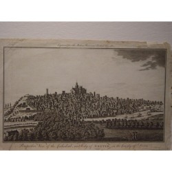 Vue en perspective de la cathédrale et de la ville d'Exeter dans le comté de Devon (1782-1794)