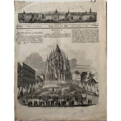 1845. Cathédrale de Cologne, gravure sur bois.