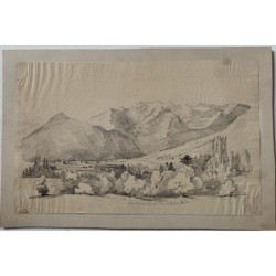 Scozia. Dalmally & Church, disegno a matita di Ben Anonimo, XIX secolo