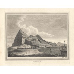 Spain. Andalusia. "View of the Rock of Gibraltar"