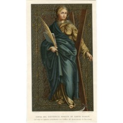 Copia dello storico stendardo di Santa Eulalis. Litografia di M. Pujadas. XIX secolo.