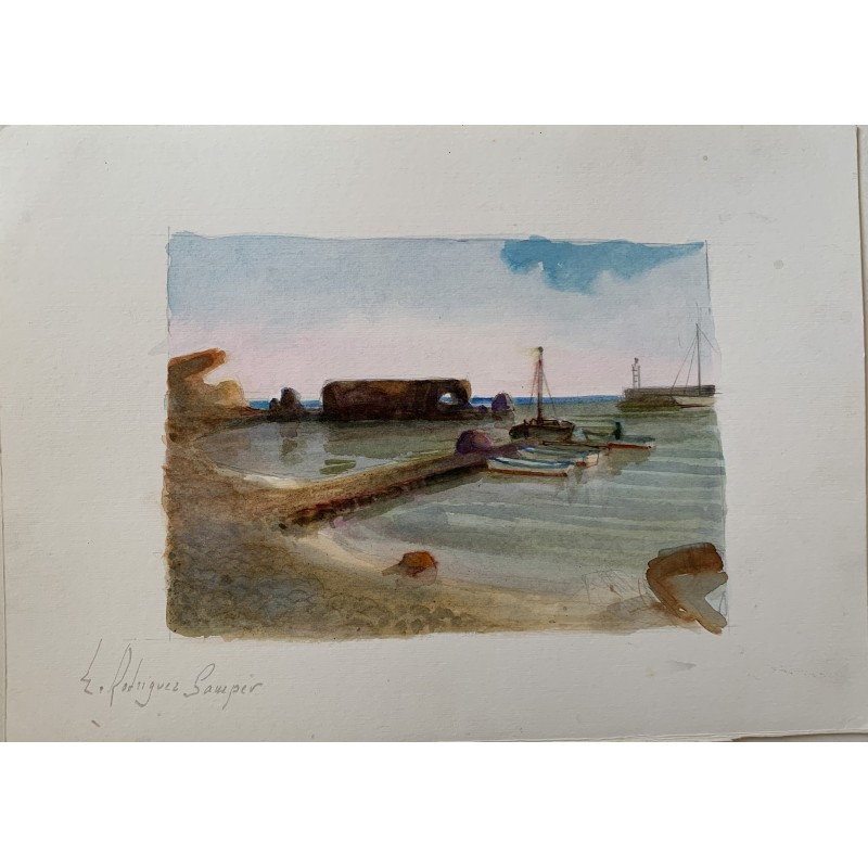 Alicante. Tabarca. Aquarell des in Elche geborenen Malers Eduardo Rodriguez Samper.