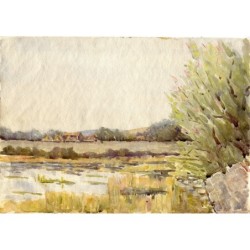 Paysage. Aquarelle anglaise du XIXe-XXe siècle