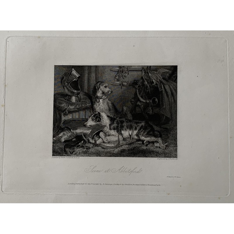 Scène à Abotsford gravée par C. Westfoord d'après Edwin Landseer