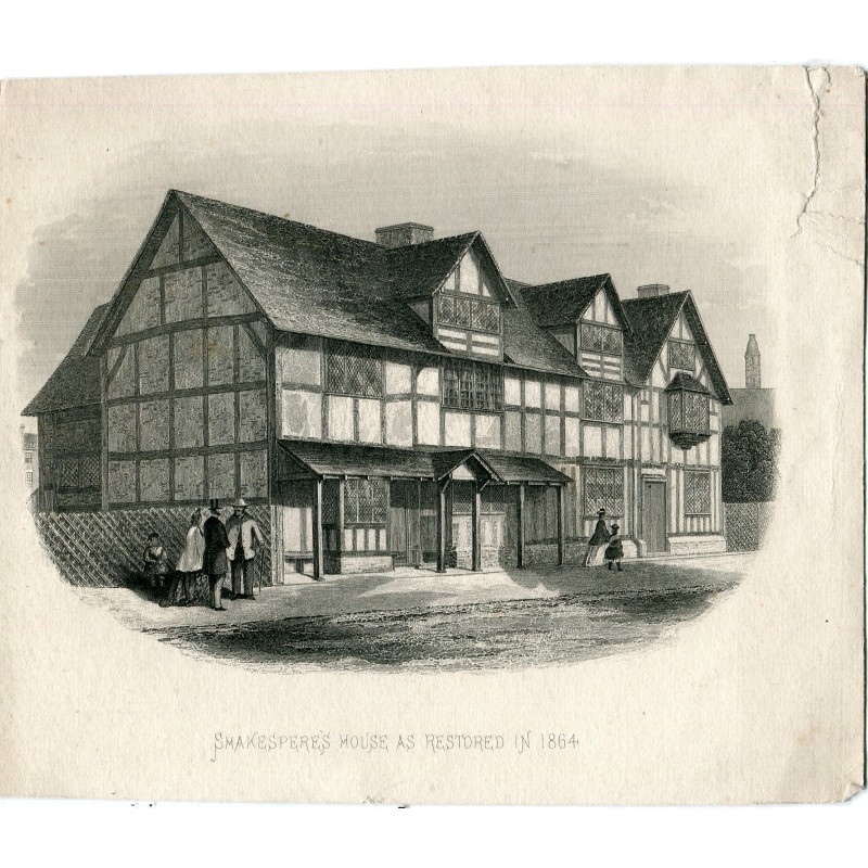 La maison de Shakespeare telle que restaurée en 1864, gravure