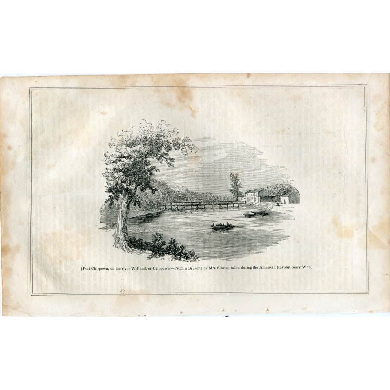 Kanada. Fort Chippewa am Fluss Welland oder Chippewa, veröffentlicht im Penny Magazine 1837