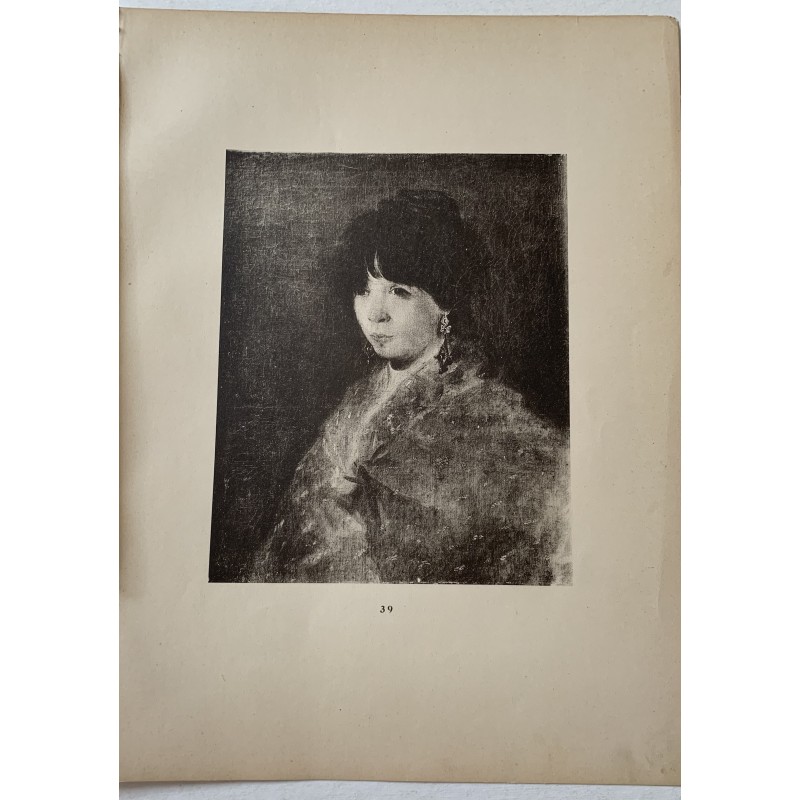 Fotograbado de Joven con manton gris, copia de Francisco de Goya