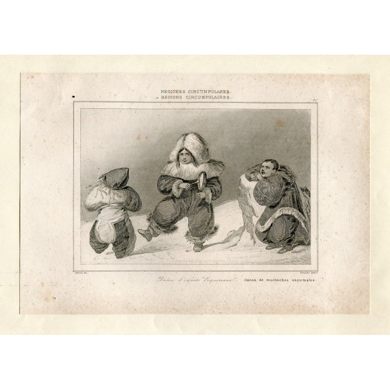 circumpolar regions. danse d'enfants eskimaux. Recorded.