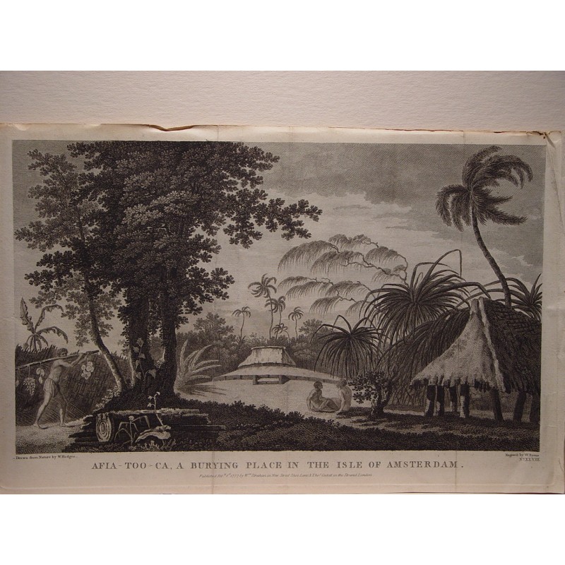 Eine Grabstätte auf der Insel Amsterdam (im südlichen Indischen Ozean), nach William Hodges. William Byrne (1777)
