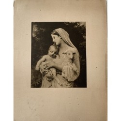William A. Bourguereau. 'Innocence' 'Madonna with Child and Lamb'. Lithograph.
