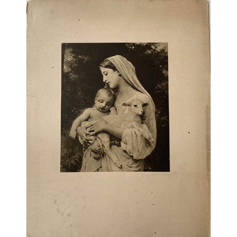 William A. Bourguereau. « Innocence » « Vierge à l'Enfant et à l'Agneau ». Lithographie.