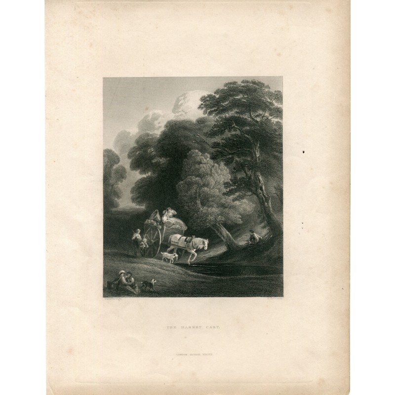 The Market Cart grabado por H. Robinson sobre una obra de Gainsborough.
