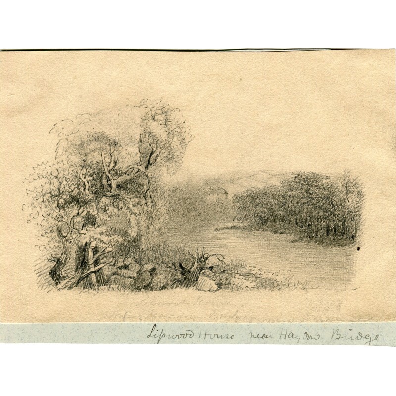 England. Lipwood House near Hayward Bridge. Anonymous drawing, 19th century.