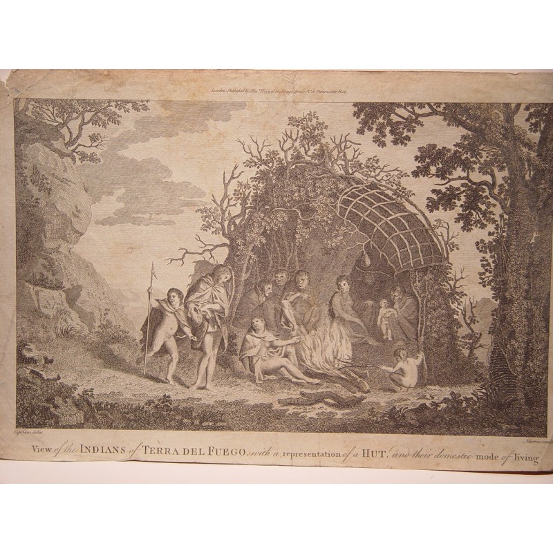 View of the Indians of Terra del Fuego with a representation of a hut and their domestic mode of living (1773)
