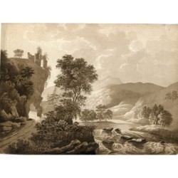 Aquarelle, école anglaise du XIXe-XXe siècle. 'Paysage' Anonyme.