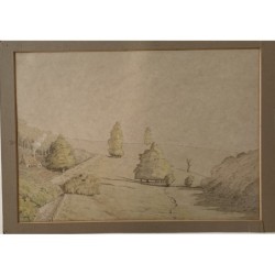 Paysage. Aquarelle du XIXe-XXe siècle