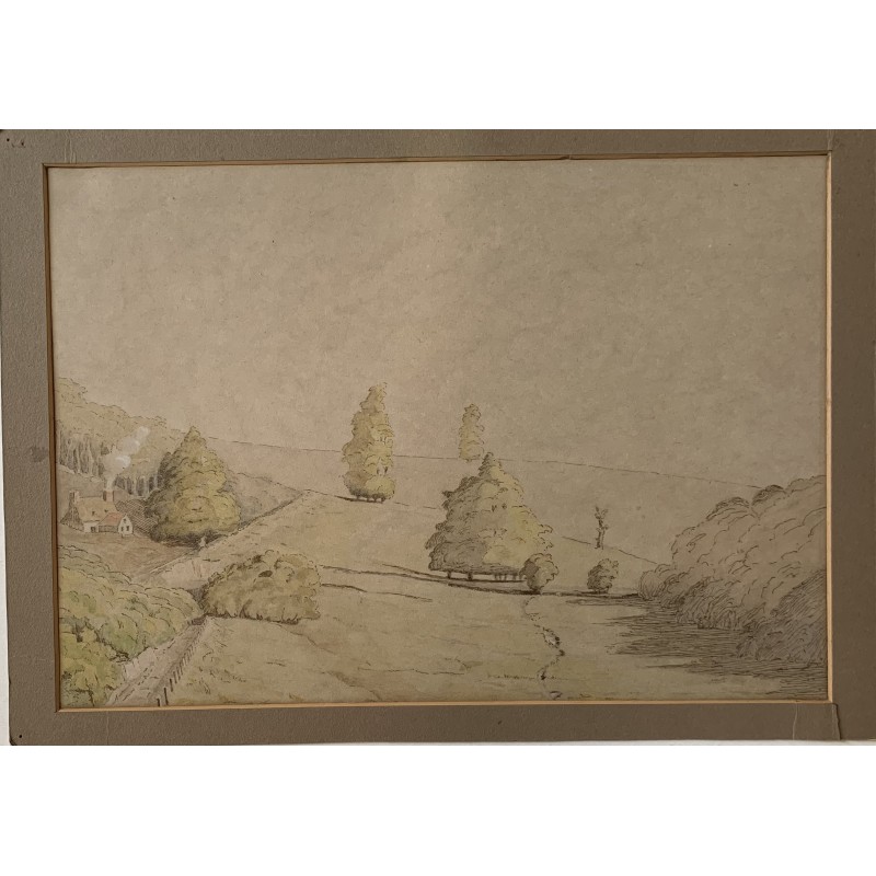 Paysage. Aquarelle du XIXe-XXe siècle