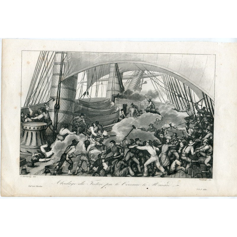 Approche du Triton par le Corsaire Le Hasard gravé par Pardinel