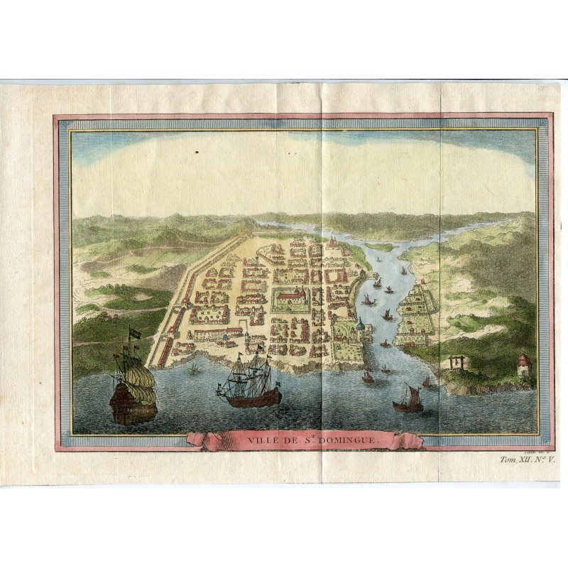 Map of the town of St. Domingue, drawn and engraved by Chedel, 1748
