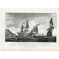 Il pirata Turc ou Chabec armato di guerra attacca un vaisseau genois. Registrato.