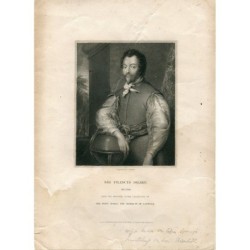 Porträt von Sir Francis Drake, gestochen von J. Cochran, 1849.