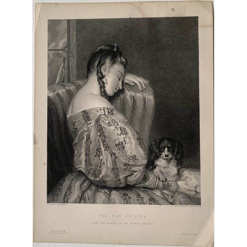 The fair sleeper' grabado por G.A. Periam sobre obra de H. Wyatt en 1840-50