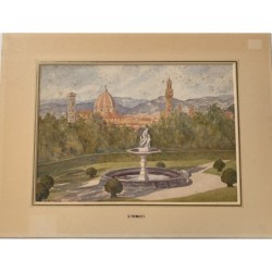 Italy. Florence. Signed C. Tremlett. 20th-century English watercolor