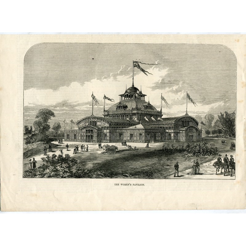 Engraving of the Women's Pavilion at Philadelphia Centennial Exposition, Pennsylvania, May 10th 1876.