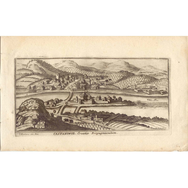 Castanowiz (Kostajnica), Croatie - gravure du XVIIe siècle