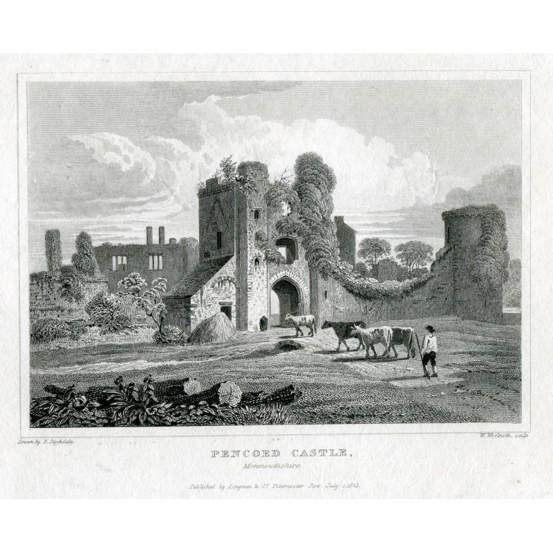 England. Newport. Pencoed Castle. Engraved by W. Woolnoth, from a drawing by E. Stockdale