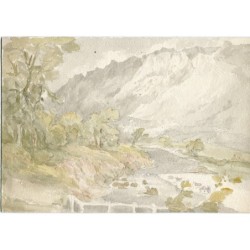 Scotland. Borrowdale. Anonymous watercolor dated 1845 on the back.