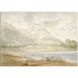 Écosse. Borrodale. Aquarelle anonyme, illisible et datée de juillet 1845.