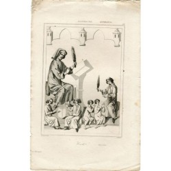 Germany. Ecole. Engraving by Iiebas from a work by Lemaitre. 1840.