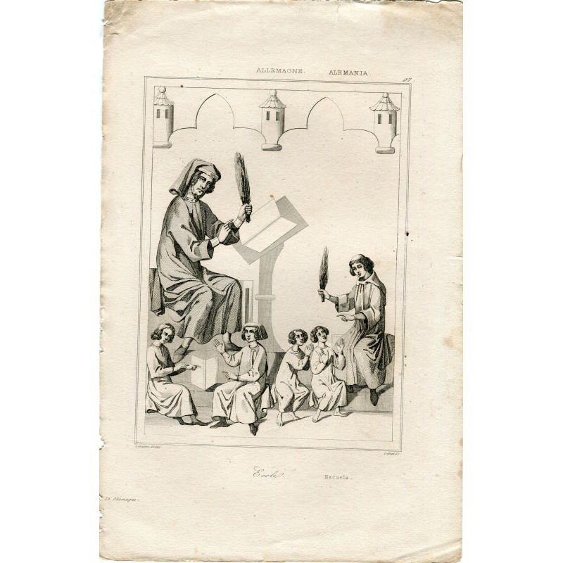 Alemania. Ecole. Grabado por Iiebas de un una obra de Lemaitre. 1840.