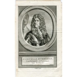 Ritratto Kornelis Evertsen Luitenant-Admiraal van Zeeland, incisione del XVIII secolo