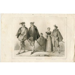 Frankreich. Kurtisanen. Kupferstich von Lemaitre nach einer Vernier-Zeichnung.