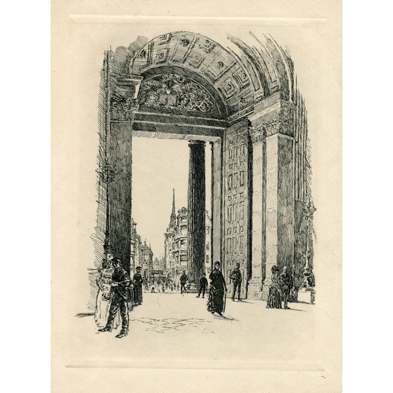 Print of Inside the West Door of St Pauls Cathedral.