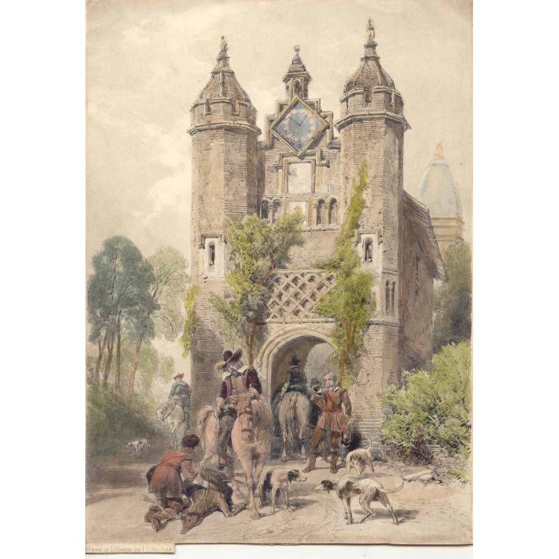 West Stow Hall, Suffolk - Antique lithotint