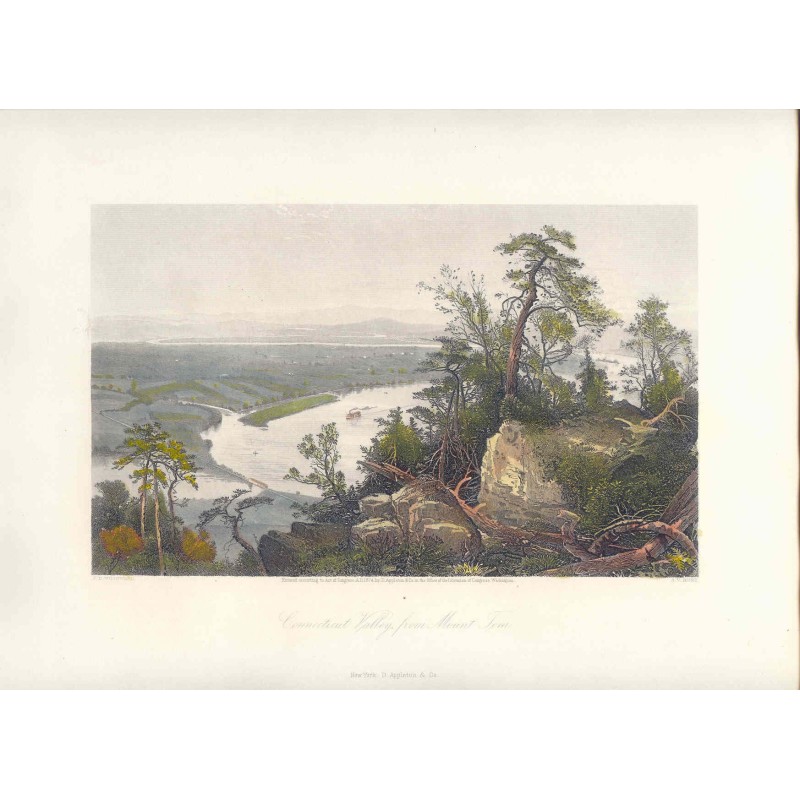 Vallée du Connecticut depuis le mont Tom, d'après J.D. Woodward. S.V. Hunt (1874)