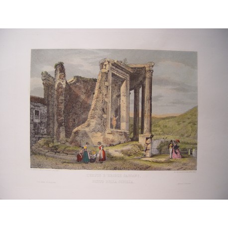 Italia. «Tempio d´Ercole Sassano, detto della Sibilla» . Por el grabador romano Domenico Amici.