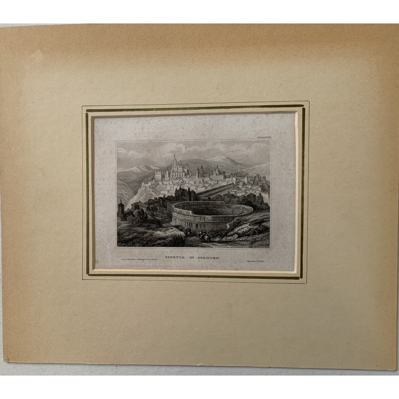 Vue de Ségovie - gravure du XIXe siècle