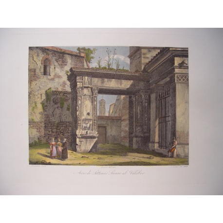 Italia. «Arco di Gallieno». Por el grabador romano Domenico Amici.