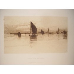 Italia. «Venice from the Lagoon» Por Wilfre Williams Ball (Londres,1853-1917)