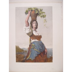 Italia. «The Grape-Gatherer of Capri» Grabado por Pierre Metzmacher (1815- ) según obra de Rodolph Lehmann (1819-1905).