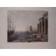Italia. «An Italian sea port» Grabó Russell William Thompson Smith (1812-1896) según obra de Claude.